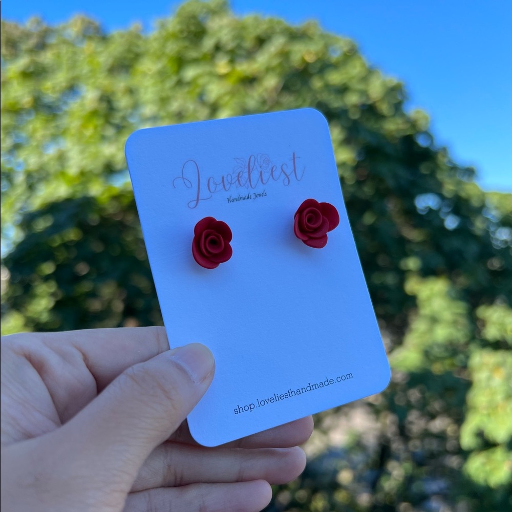 Rose stud earrings